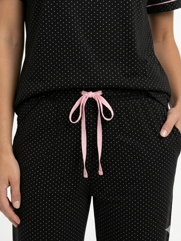 Pj Set  With Piping Detail For Women