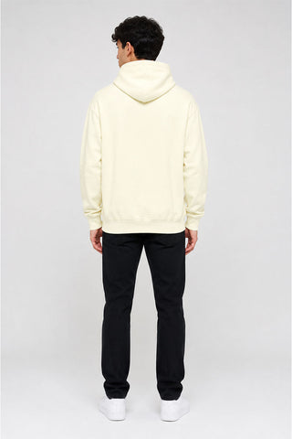 EMBROIDERED SLOGAN PULLOVER HOODIE FOR MEN