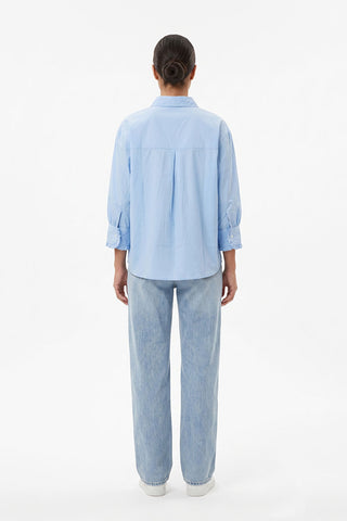 Ruffle Placket Oversized Shirt for Women