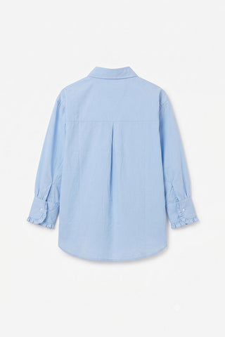 Ruffle Placket Oversized Shirt for Women