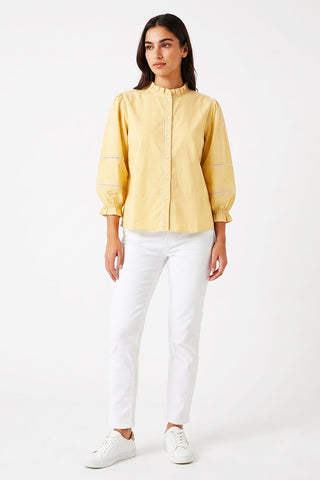 Ruffle Neck Balloon Sleeve Blouse for Women
