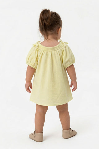 Puff Sleeves Dress For Baby Girl
