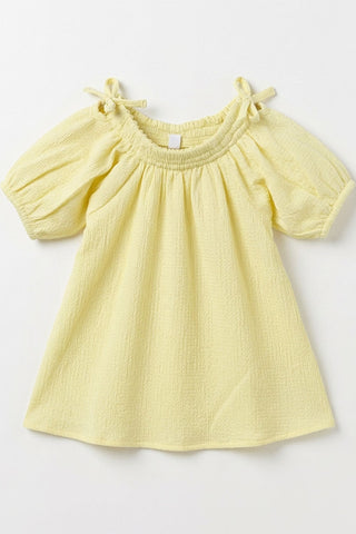 Puff Sleeves Dress For Baby Girl