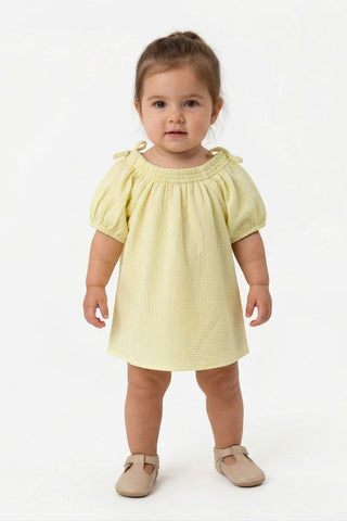 Puff Sleeves Dress For Baby Girl