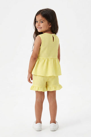 Bow Peplum Top and Ruffle Shorts Set for Baby Girls