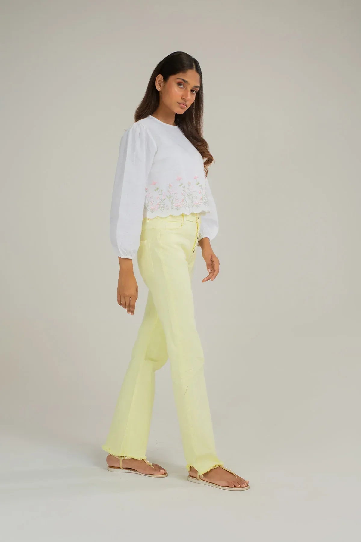 Embroidered Top For Women - White - New Arrival - MEME