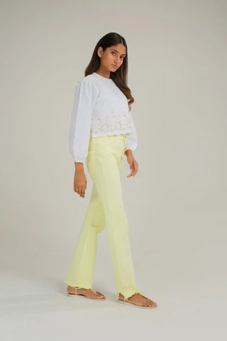 Embroidered Top For Women - White - New Arrival - MEME