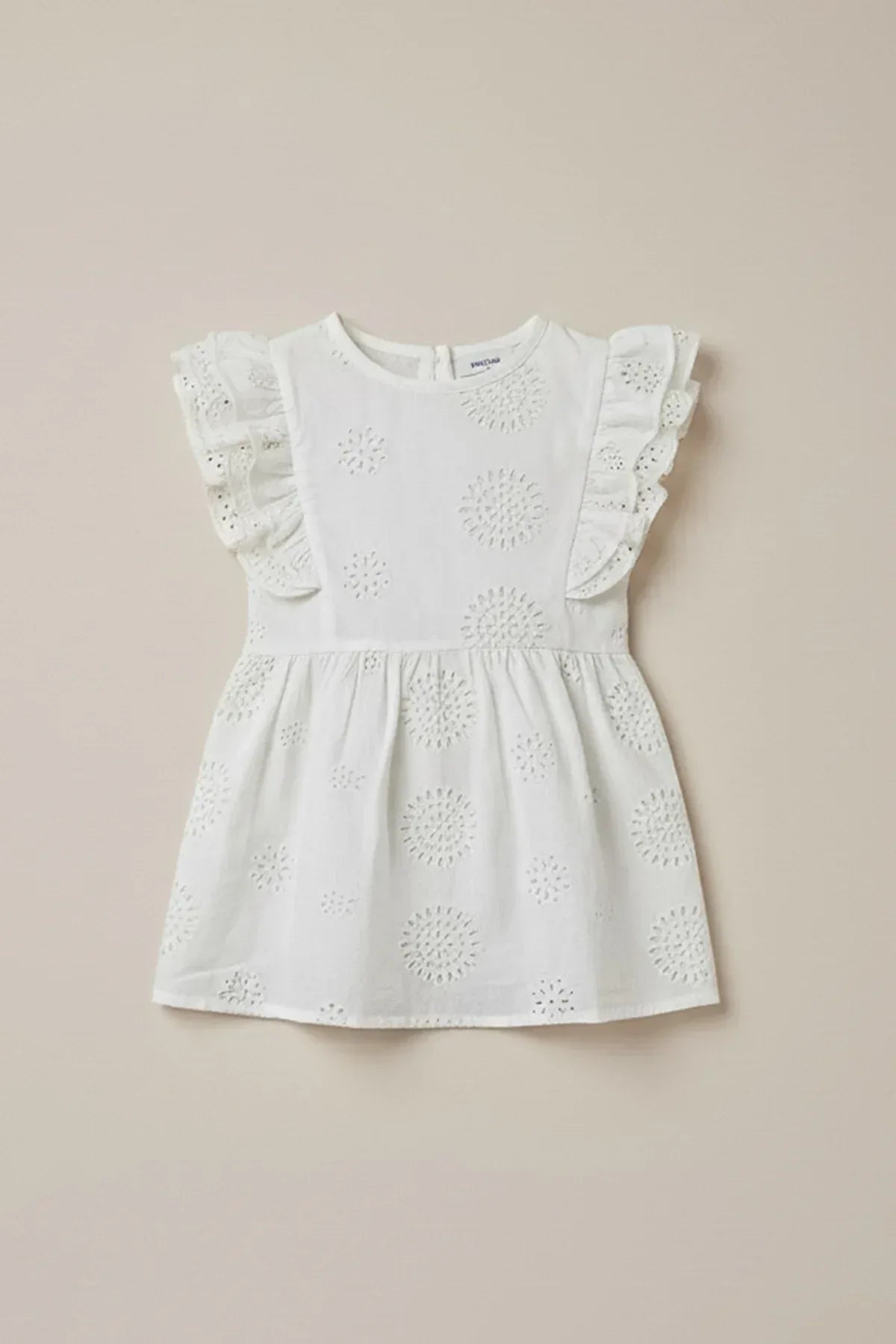 Ruffle Sleeve Top For Baby Girl - White