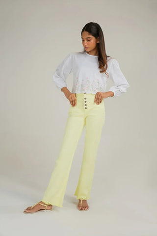 Embroidered Top For Women - White - New Arrival - MEME