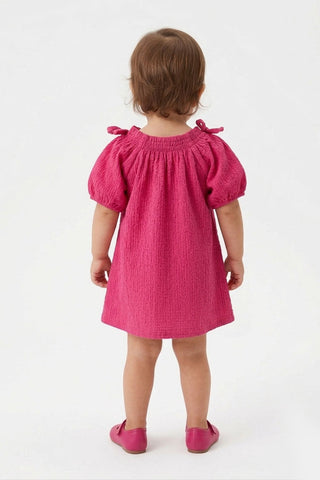 Puff Sleeves Dress For Baby Girl