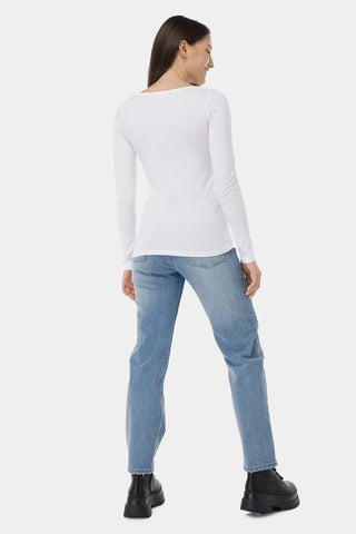 Solid Long Sleeve T-Shirt For Women - White