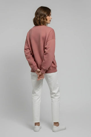Crew Neck Sweatshirt For Women - Ash Rose