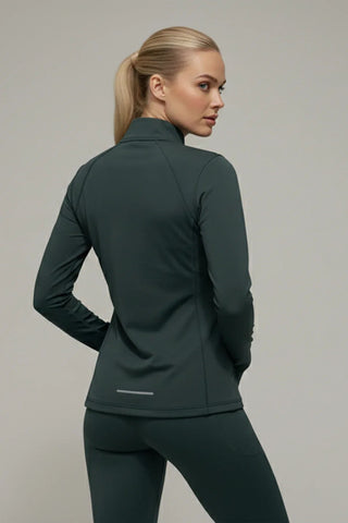 Half-Zip Activewear Top For Women - Verde Menta