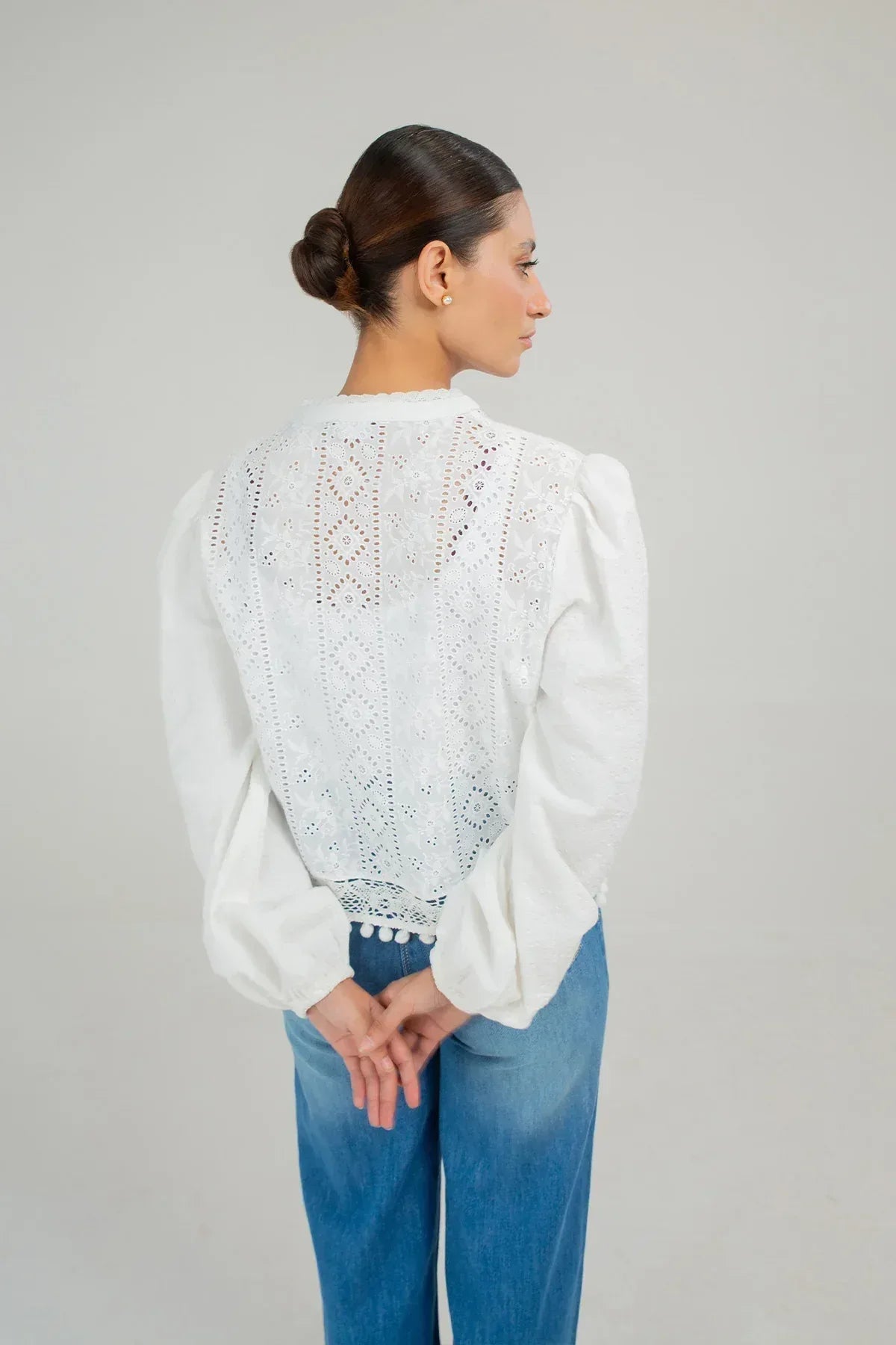 Embroidred Shirt For Women - White - New Arrival - MEME