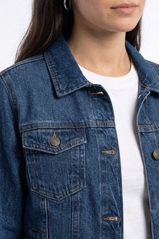 Denim Jacket For Women - Mid Blue