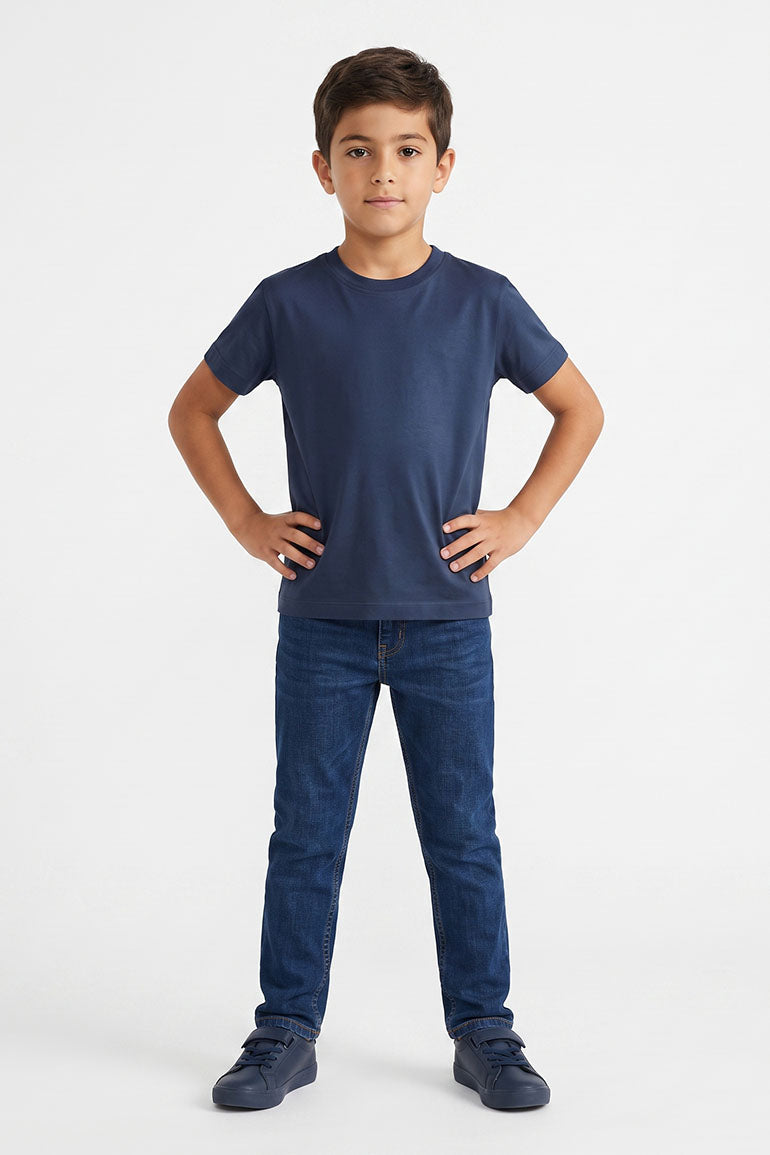 Solid Crew Neck T-Shirt For Boy