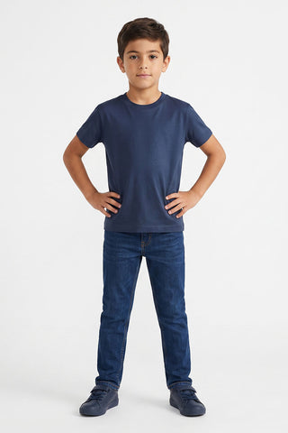 Solid Crew Neck T-Shirt For Boy