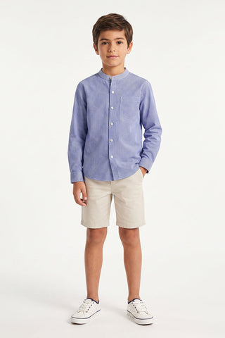 Striped Button Down Shirt For Boy