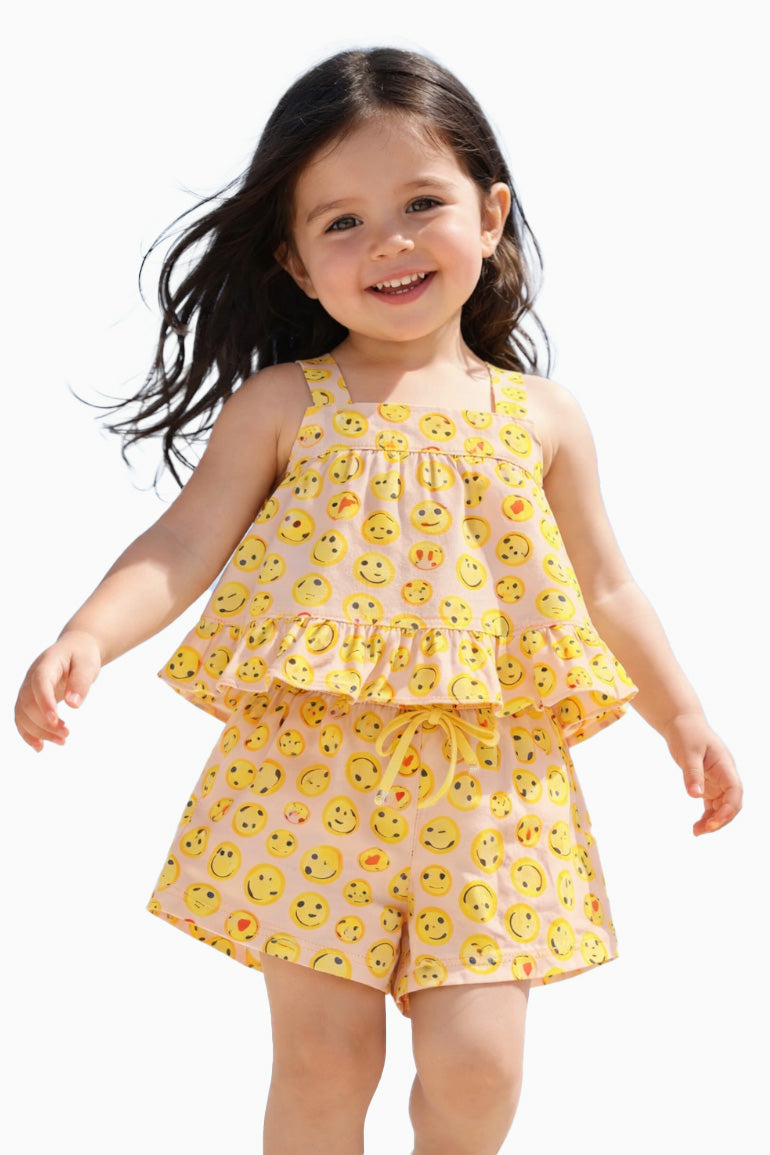 Printed Emoji Set For Baby Girl