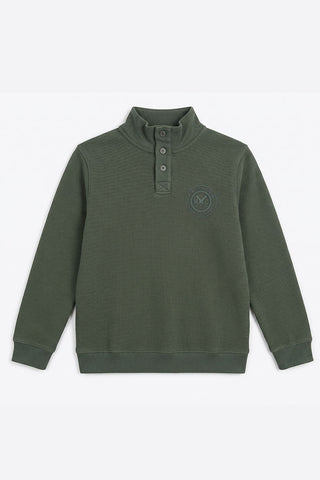 High-Neck Button Sweatshirt for Boys