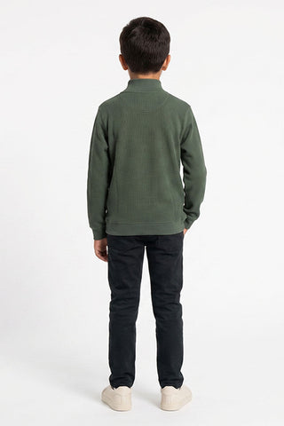 High-Neck Button Sweatshirt for Boys