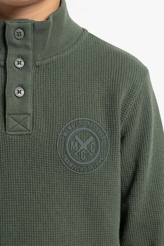 High-Neck Button Sweatshirt for Boys