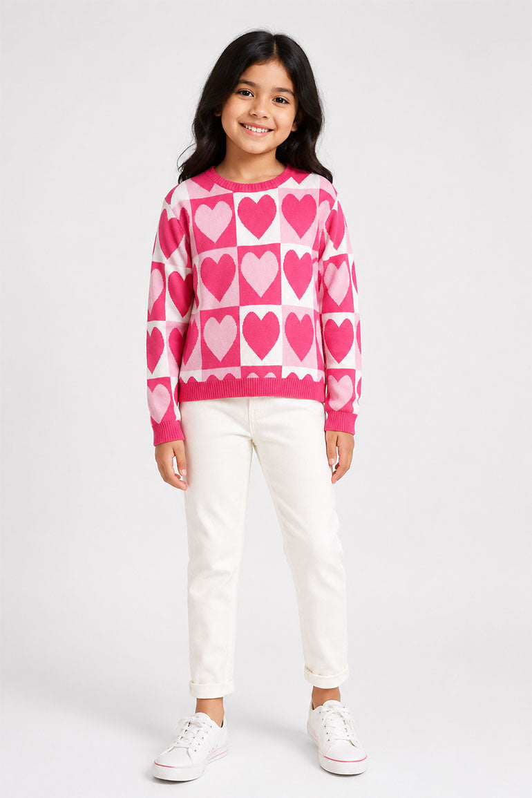 PRINTED KNIT SWEATER FOR GIRLS
