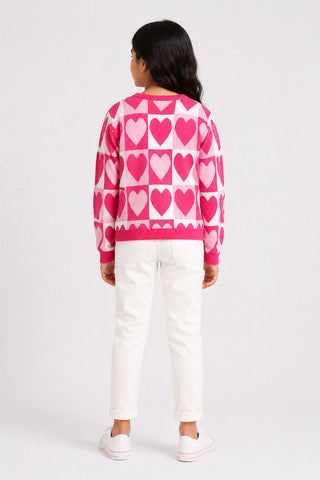 PRINTED KNIT SWEATER FOR GIRLS