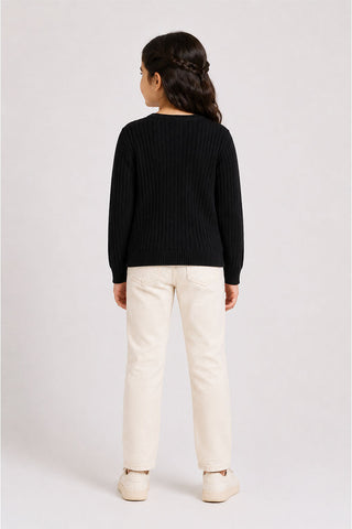 RIBBED KNIT CARDIGAN FOR GIRLS