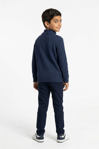 Quarter Zip-Up Knitted Sweater for Boys