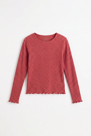 RIBBED FULL SLEEVES T-SHIRT FOR GIRLS