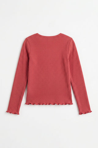 RIBBED FULL SLEEVES T-SHIRT FOR GIRLS