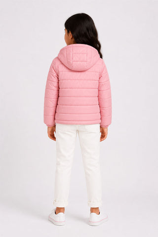 HOODED QUILTED PUFFER JACKET FOR GIRLS