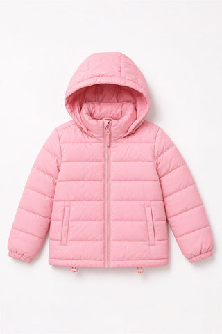 HOODED QUILTED PUFFER JACKET FOR GIRLS