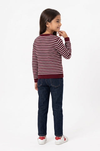 STRIPED KNIT CARDIGAN FOR GIRLS