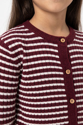 STRIPED KNIT CARDIGAN FOR GIRLS