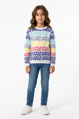 printed Knit Sweater for Girls