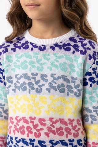 printed Knit Sweater for Girls