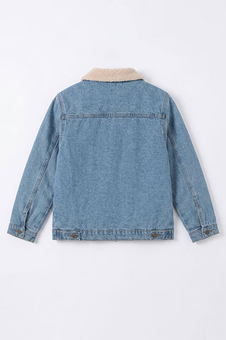 Sherpa Collar Denim Jacket for Boys