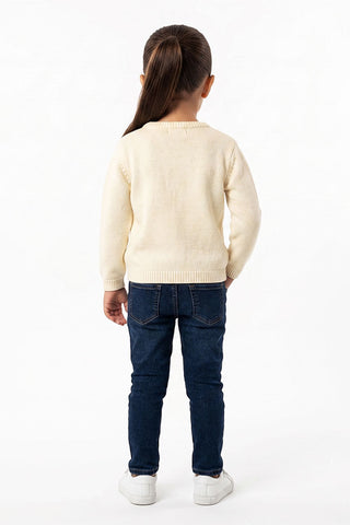 Knitted Sweater with pom pom detail for Baby Girls