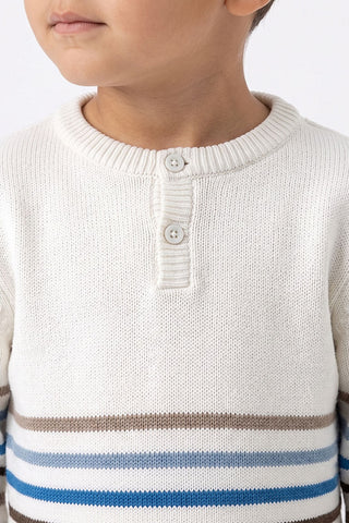 Striped Henley Knit Sweater for Baby Boys