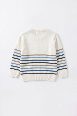 Striped Henley Knit Sweater for Baby Boys