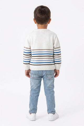 Striped Henley Knit Sweater for Baby Boys
