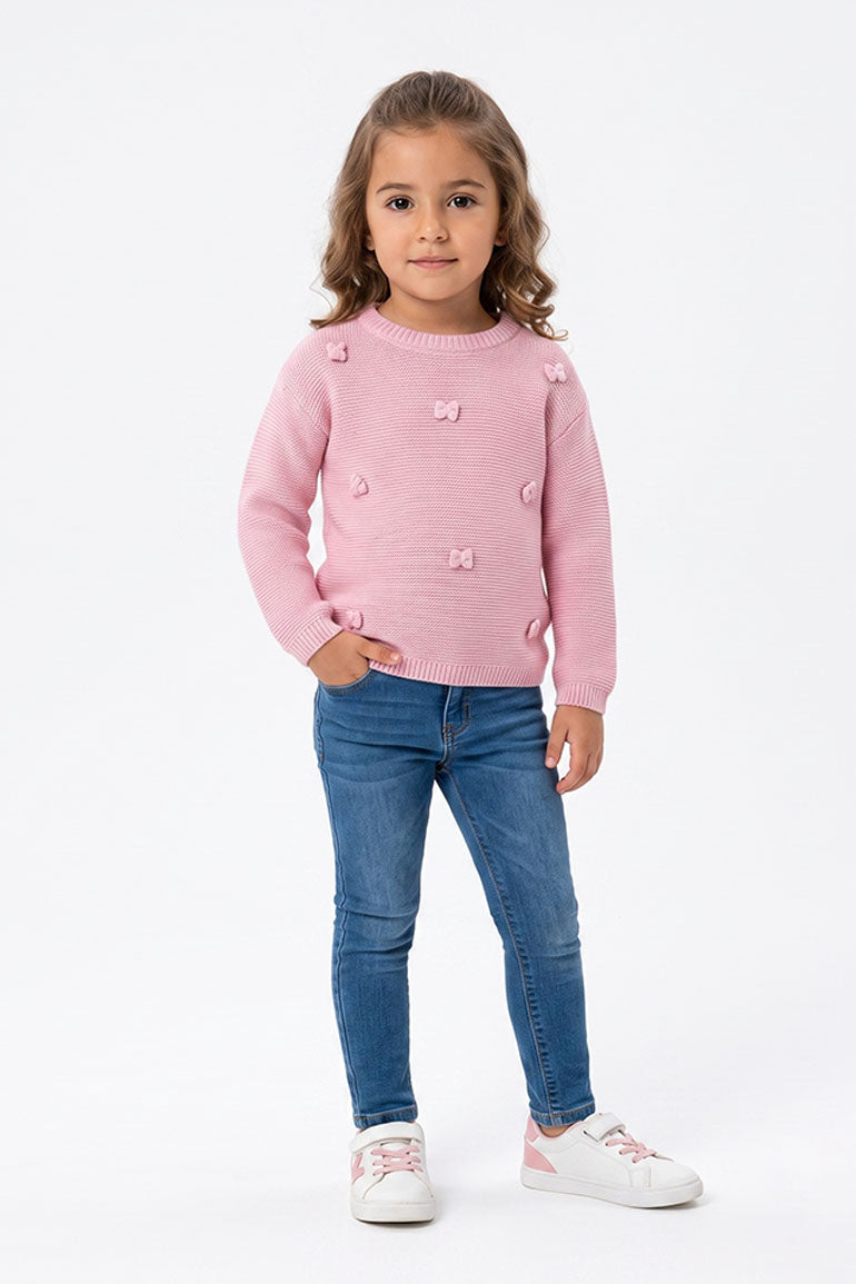 BOW DETAIL KNIT SWEATER FOR BABY GIRLS