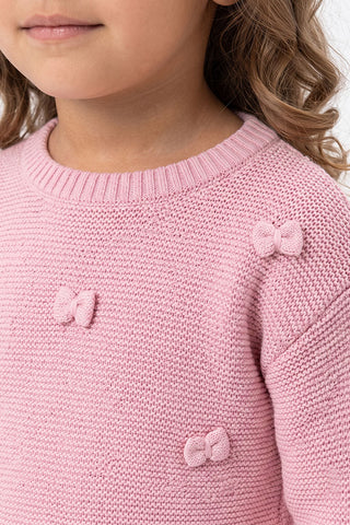 BOW DETAIL KNIT SWEATER FOR BABY GIRLS