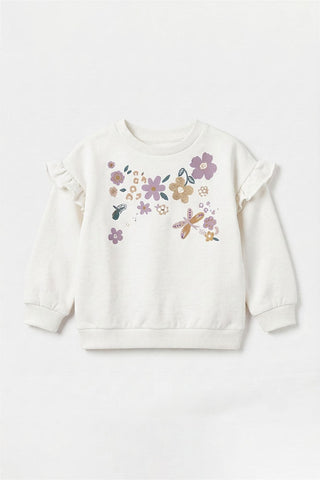 PRINTED RUFFLE SWEATSHIRT FOR BABY GIRLS