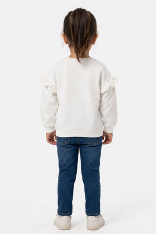 PRINTED RUFFLE SWEATSHIRT FOR BABY GIRLS