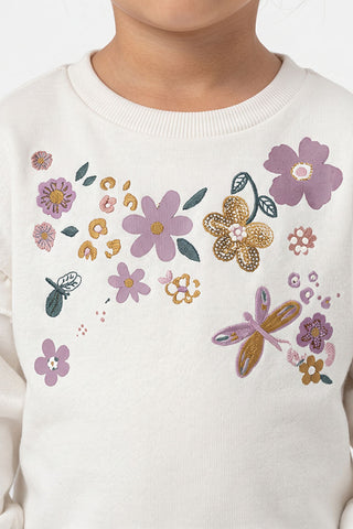 PRINTED RUFFLE SWEATSHIRT FOR BABY GIRLS