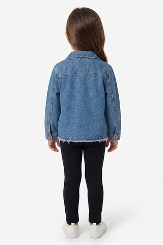 Washed Denim Shirt Jacket for Baby Girls