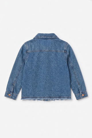 Washed Denim Shirt Jacket for Baby Girls